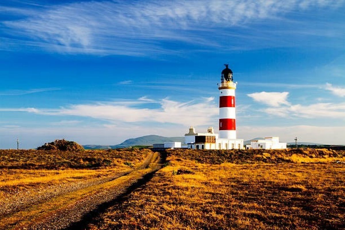 Lighthouse on the Isle of Man in the summer
